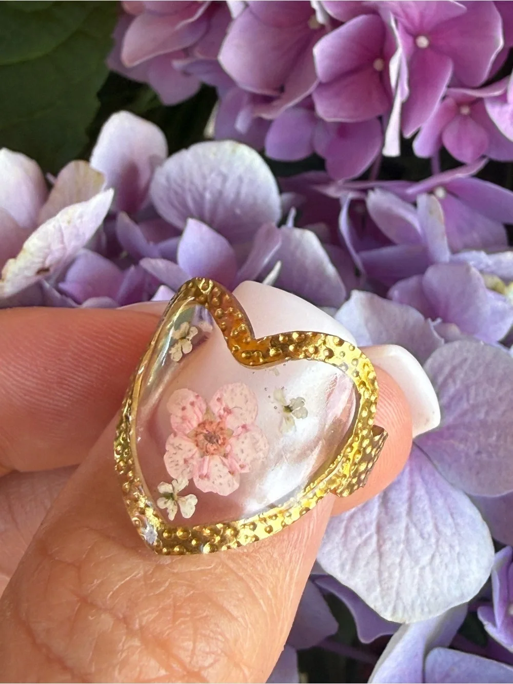 Adjustable Gold Pressed Flower Rings set of 4|Vintage Botanical Statement Jewery
